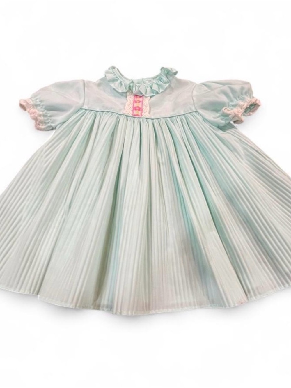 Vintage Pleated Light Green Toddler Dress